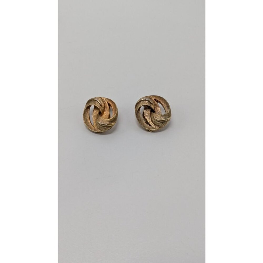 Vintage Gold Twist Clip-On Earrings